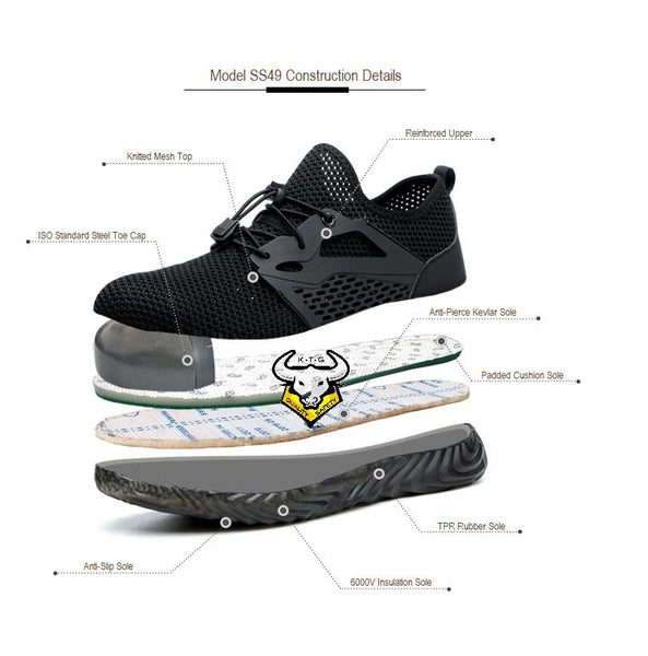 Steel Toe Sports Safety Shoes - Model SS49