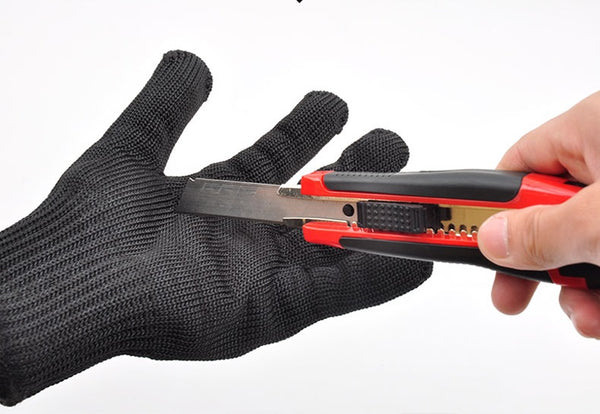 Cut And Slash Test For KTG Safety Gloves Cut Resistant Anti Cut EN388 Grade 5 Certified Black SG01. Steel Woven Technology. For distribution in Singapore and Malaysia.