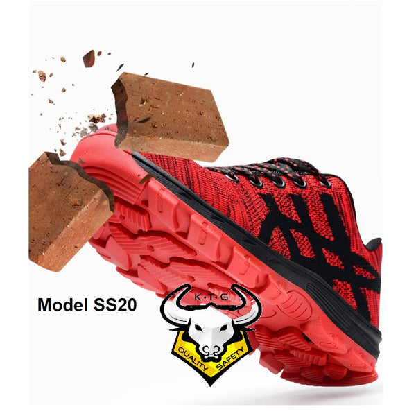 KaiTheGent (KTG) Steel Toe Sports Safety Shoes SS20 anti smash against brick demonstration.