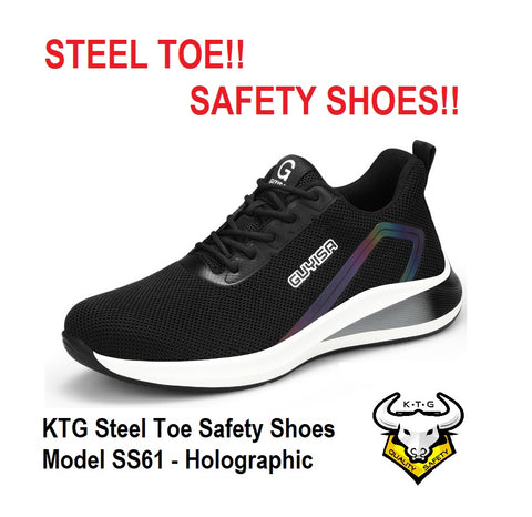 Steel Toe Sports Safety Shoes - Model SS61 - Holographic Light Reflective