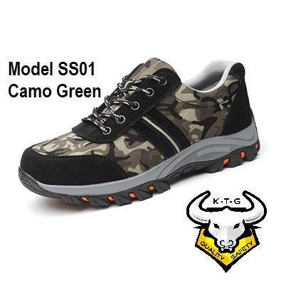 KTG (KaiTheGent) steel toe safety work shoes SS01 - Camo Green